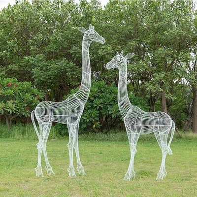 Polishing Surface Stainless Steel Giraffe Sculpture Balloon Style