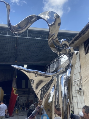 Metal Stainless Steel Abstract Sculpture Dancing Girl Outdoor Garden Furnishings
