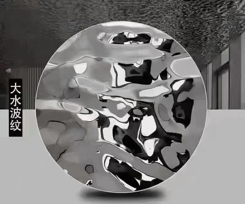 Customized Metal Lighting Sculpture Stainless Steel Water Corrugated Plate