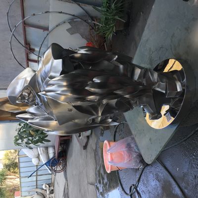 Small Portrait Stainless Steel Sculpture Cabinet Small Abstract Sculptures Brushed Matte