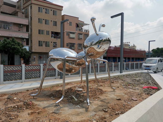 Mirror Metal Animal Sculptures Ant Garden Stainless Steel Art Sculptures