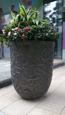 Pot Bunga Perunggu Resin Pot Bunga Stainless Steel Disikat Permukaan